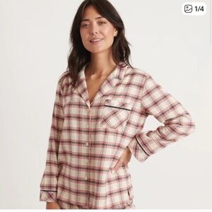 MARINE LAYER Flannel Plaid Button-Up PJ Top